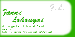 fanni lohonyai business card